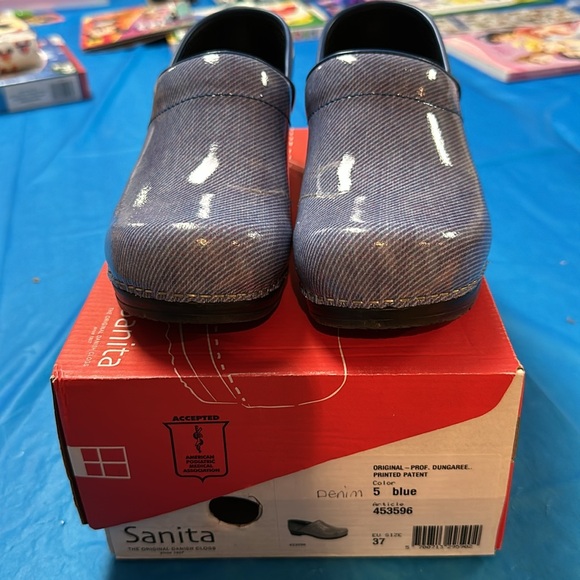 Sanita patent “Dungaree print” clogs, size 37 - Picture 2 of 7